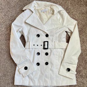 New York & Company White Belted Trench Coat